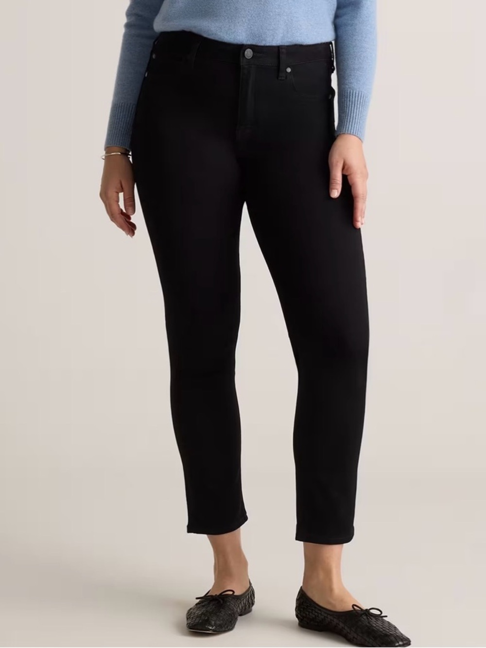 Quince Stretch Mid Rise Straight Jeans